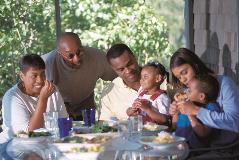 Family eating lunch